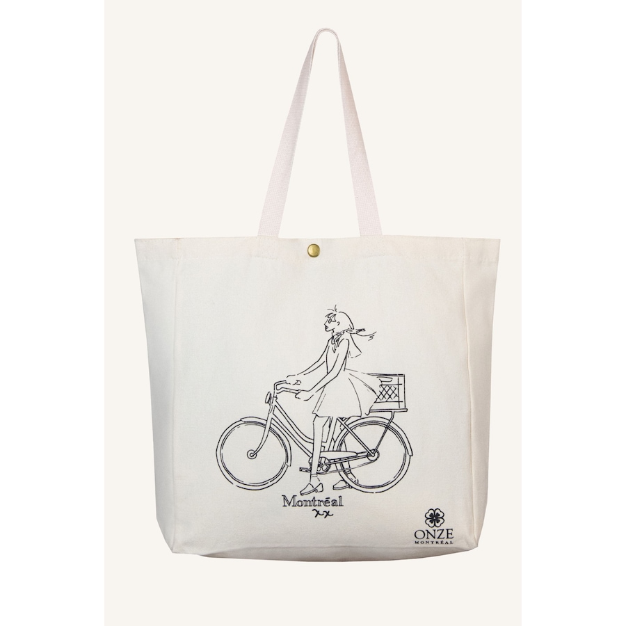 Image 992350_ST01.jpg, Product 992-350 / Price $19.95, Annick Girl On Bicycle Illustration Canvas Tote Bag from ANNICK on TSC.ca's Home & Garden department
