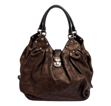 Louis Vuitton Mahina Hobo Handbag XL Leather Bronze (Pre-owned)