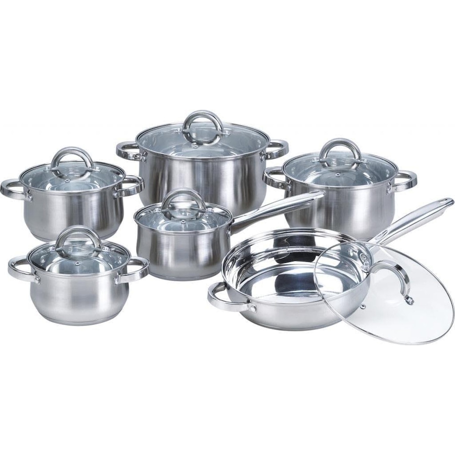 Image 992550.jpg, Product 992-550 / Price $129.00, Heim Concept 12-Piece Stainless Steel Cookware Sets with Glass Lid from Heim Concept on TSC.ca's Kitchen department