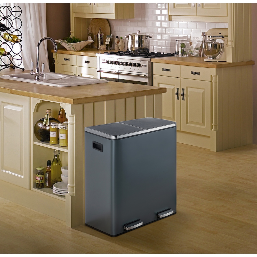 Image 992598_ALTMORE2.jpg, Product 992-598 / Price $240.00, Heim Concept 60L Dual Compartment Trash Can - Matt Grey from Heim Concept on TSC.ca's Home & Garden department