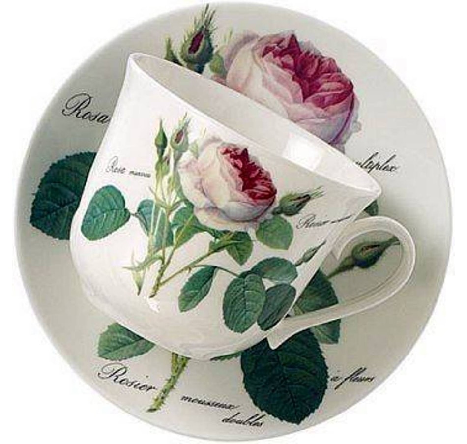 Image 992617.jpg, Product 992-617 / Price $121.00, Roy Kirkham Breakfast Cup/Saucer - Redoute Rose Set of 2, Bone China Ceramic Made in England from Roy Kirkham on TSC.ca's Home & Garden department