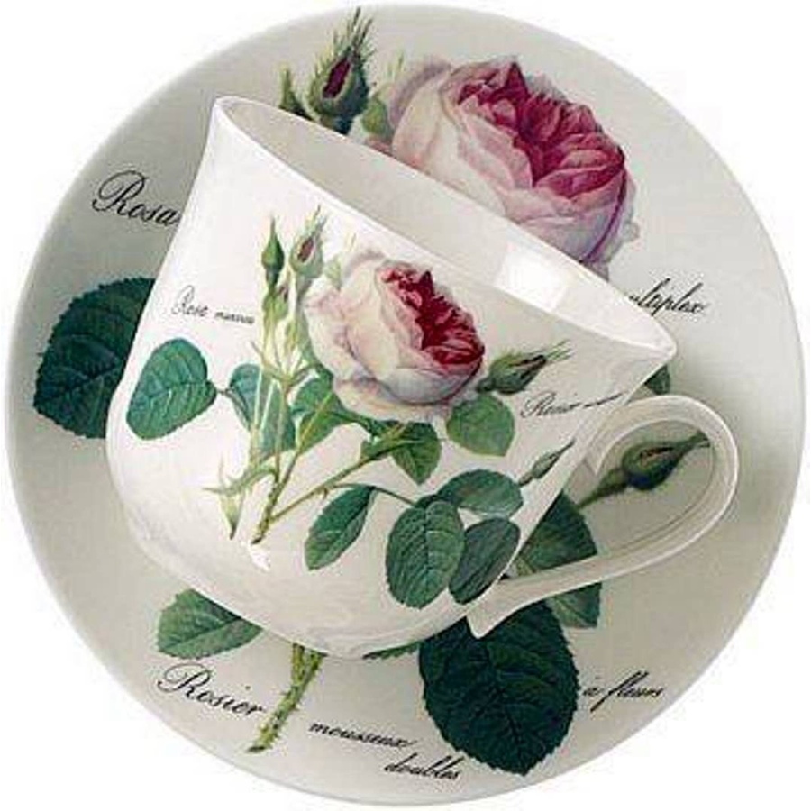 Image 992617.jpg, Product 992-617 / Price $121.00, Roy Kirkham Breakfast Cup/Saucer - Redoute Rose Set of 2, Bone China Ceramic Made in England from Roy Kirkham on TSC.ca's Home & Garden department