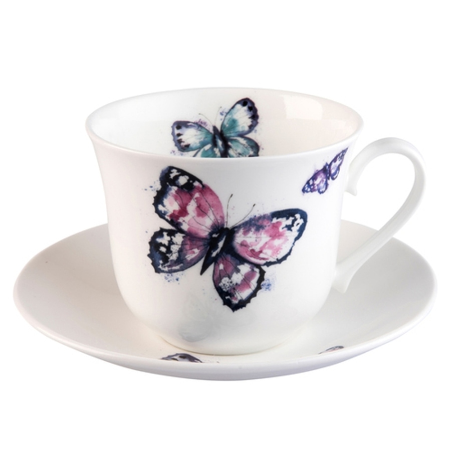 Image 992618.jpg, Product 992-618 / Price $121.00, Roy Kirkham Breakfast Cups & Saucers - Harmony Butterfly Set of 2, Bone China Ceramic, Made in England from Roy Kirkham on TSC.ca's Home & Garden department