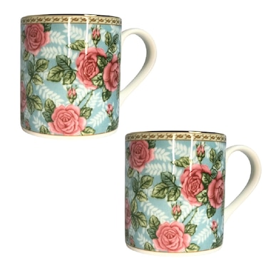 Roy Kirkham THE CLASSIC COLLECTION FLORAL SCENTS LARCH MUGS - ROSE   - Set of 6, Bone China Made in England