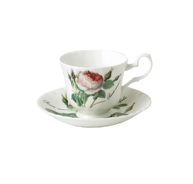 Roy Kirkham TEACUP&SAUCER - RED.ROSE, Bone China Made in England, Set of 2