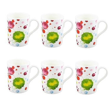 Roy Kirkham Lucy Mug - SPLASH, Set of 6, Bone China Ceramic, Made in England