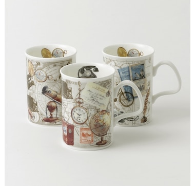 Roy Kirkham Lancaster Mug - Pastimes Set of 6, Bone China Ceramic Made in England