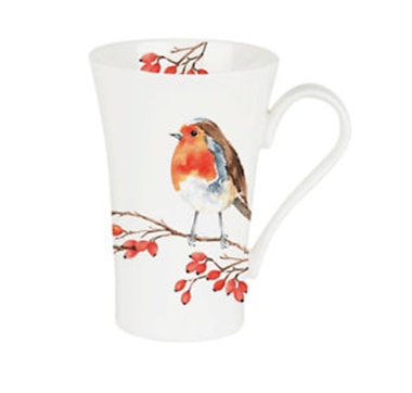 Roy Kirkham LATTE MUG 600ML-ROBIN  - Set of 6, Bone China Made in England