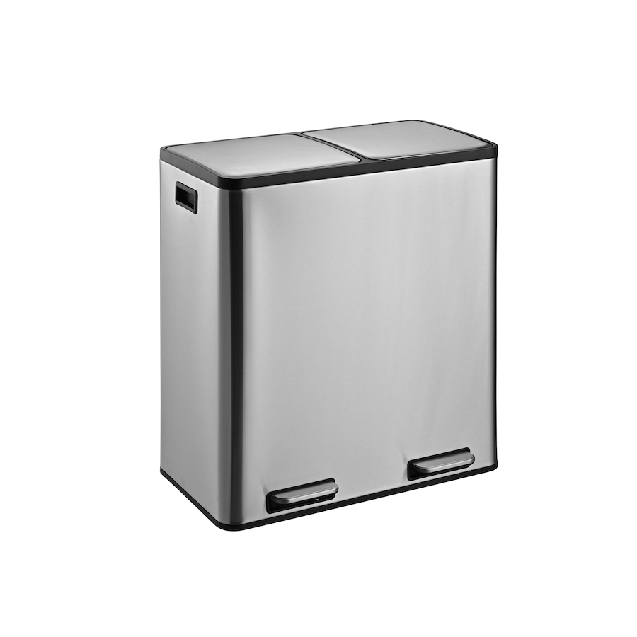 Image 992666.jpg, Product 992-666 / Price $352.00, 60L (30LX2) Stainless steel 2 compartments garbage and recycling bins with soft-close lids, satin finish and fingerprint proof from Jiallo on TSC.ca's Home & Garden department