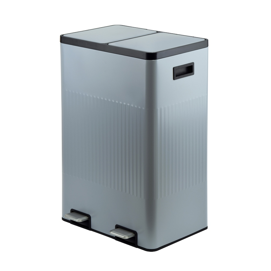 Image 992679.jpg, Product 992-679 / Price $286.00, 60L (30LX2) Powder coating 2 compartments garbage and recycling bins with elegant linear embossment, soft-close lids and soft pedal. from Jiallo on TSC.ca's Home & Garden department
