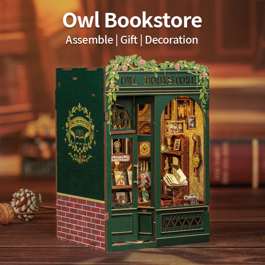 Image 992710.jpg, Product 992-710 / Price $39.99, 3D Wooden Puzzle Owl Bookstore - 88 Pcs from Tradeopia on TSC.ca's Toys & Hobbies department
