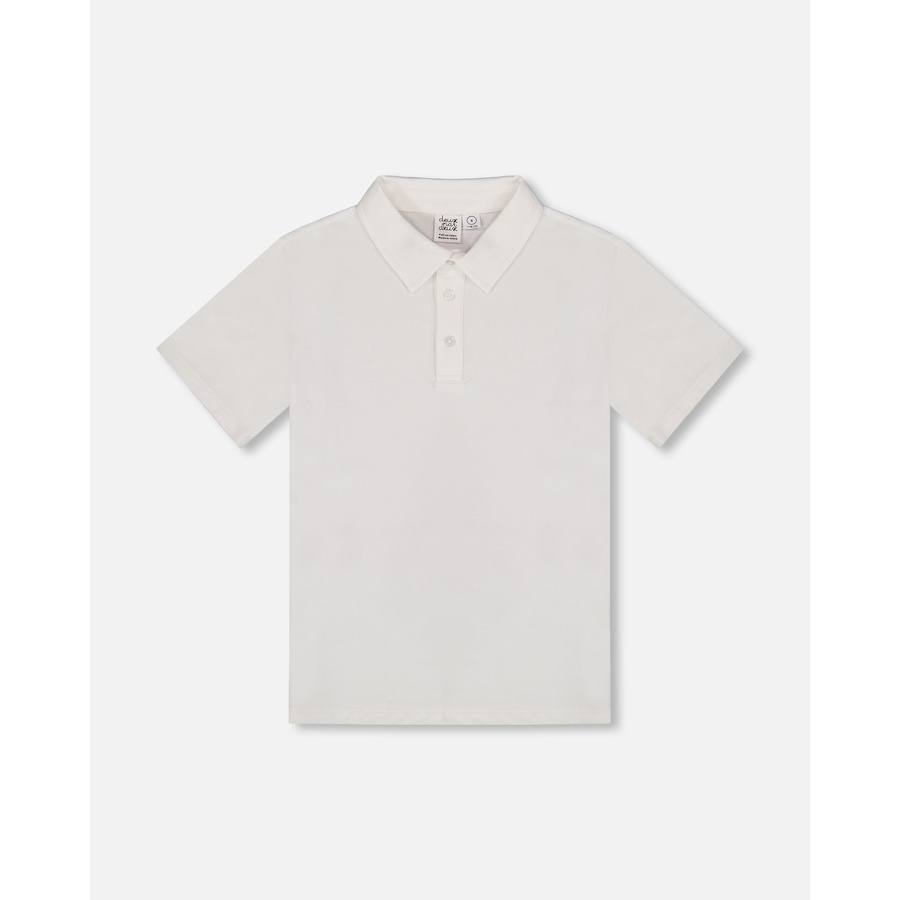 Image 992944.jpg, Product 992-944 / Price $41.00, Short Sleeve Polo Shirt White from Deux par Deux on TSC.ca's Fashion department