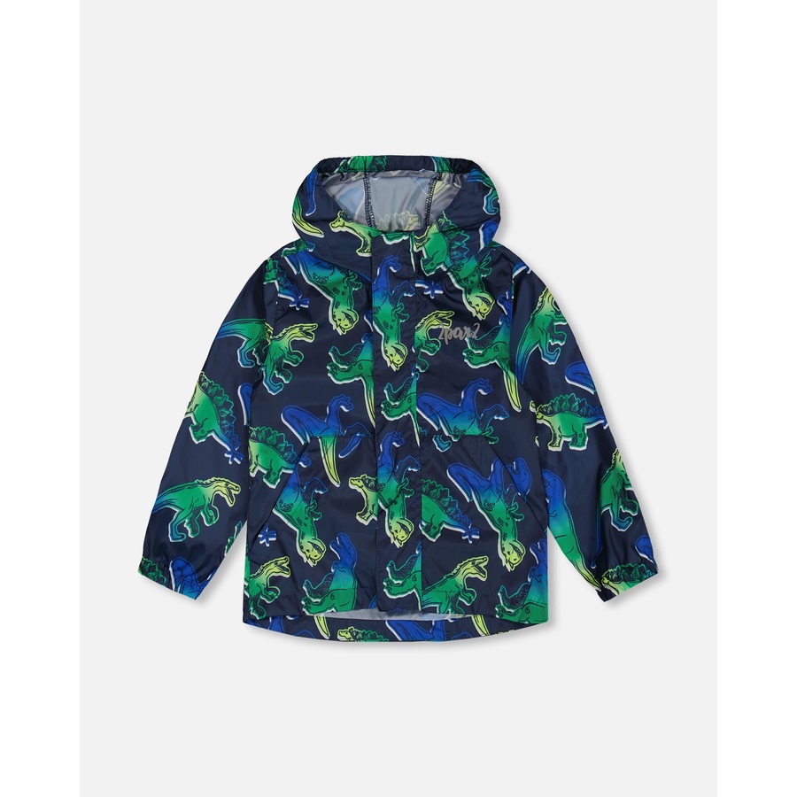 Image 992967.jpg, Product 992-967 / Price $59.00, Printed Packable Windbreaker Blue And Green Dino On Navy from Deux par Deux on TSC.ca's Fashion department