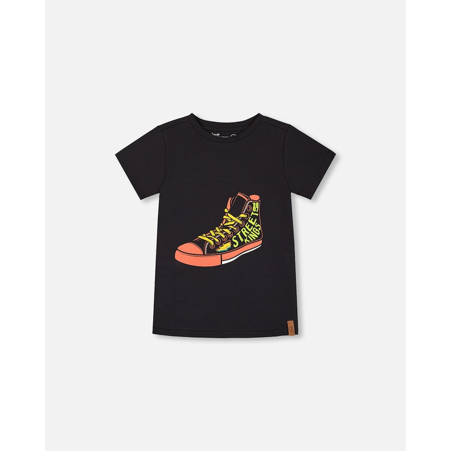 Image 993027.jpg, Product 993-027 / Price $33.00, Organic Cotton Graphic Tee Black And Red Shoe from Deux par Deux on TSC.ca's Fashion department
