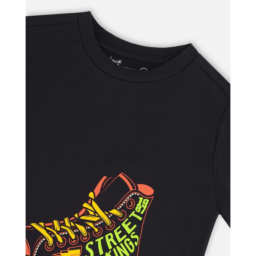 Image 993027_ALTMORE4.jpg, Product 993-027 / Price $33.00, Organic Cotton Graphic Tee Black And Red Shoe from Deux par Deux on TSC.ca's Fashion department
