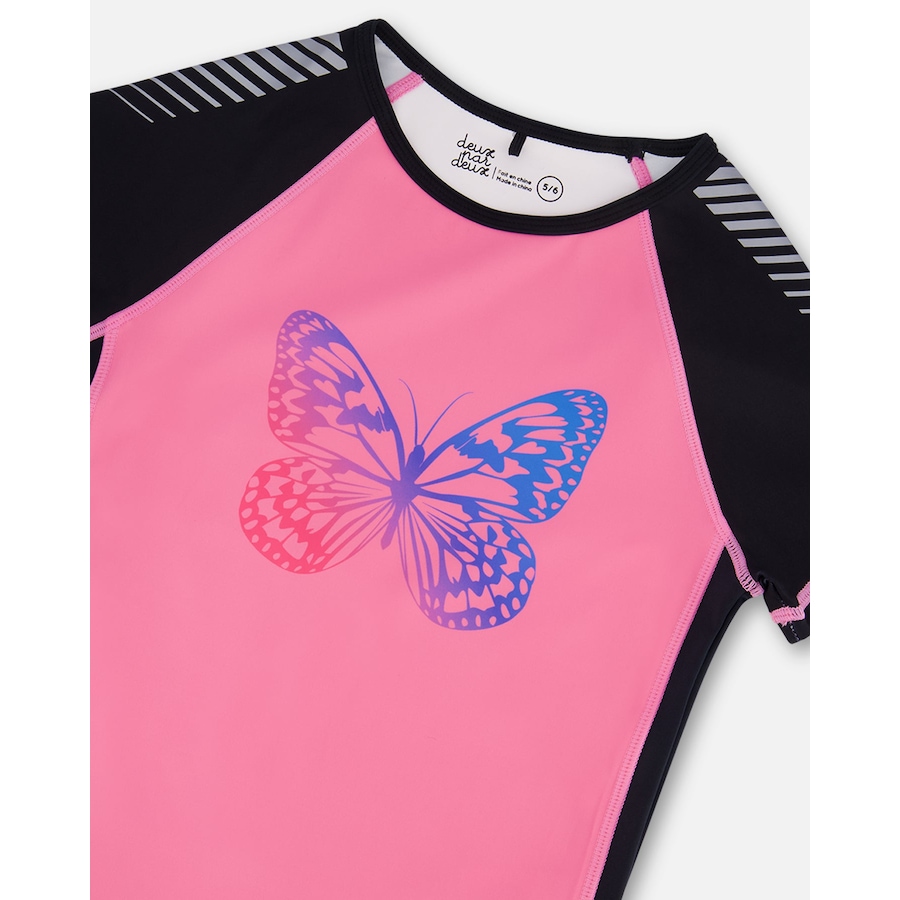 Image 993031_ALTMORE3.jpg, Product 993-031 / Price $18.00, Printed Short Sleeve Athletic Top Pink With Butterflies from Deux par Deux on TSC.ca's Fashion department