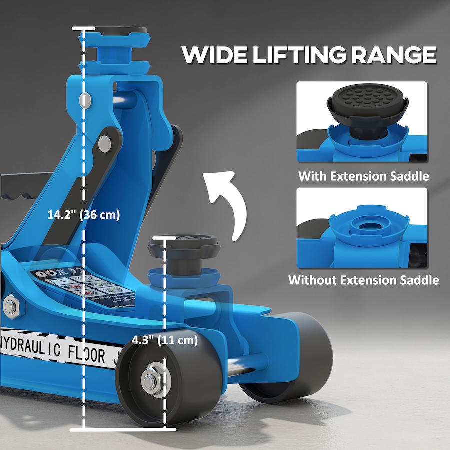 Image 993051_ALTMORE3.jpg, Product 993-051 / Price $69.99, HOMCOM Hydraulic Low Profile Jack 3.1"-14.1" 2.5 T Racing Floor Jack, Blue from HOMCOM on TSC.ca's Home & Garden department