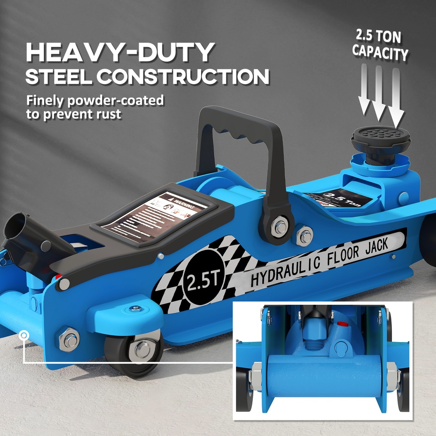 Image 993051_ALTMORE4.jpg, Product 993-051 / Price $69.99, HOMCOM Hydraulic Low Profile Jack 3.1"-14.1" 2.5 T Racing Floor Jack, Blue from HOMCOM on TSC.ca's Home & Garden department