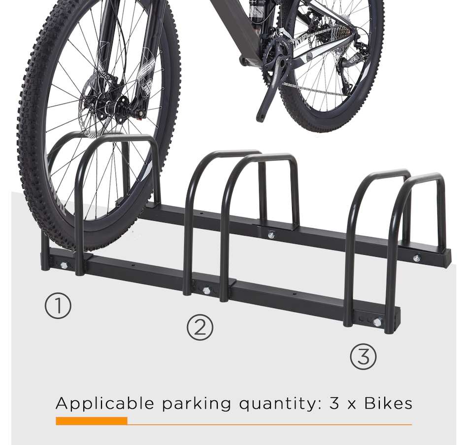 Image 993052_ALTMORE3.jpg, Product 993-052 / Price $53.99, Soozier 3-Bike Bicycle Floor Parking Rack Cycling Storage Stand Black from Soozier on TSC.ca's Home & Garden department