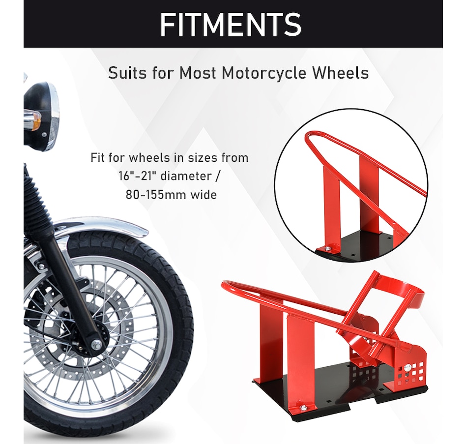 Image 993053_ALTMORE3.jpg, Product 993-053 / Price $62.99, HOMCOM Motorcycle Wheel Chock, 990 lbs Capacity with 12 Adjustable Holes from HOMCOM on TSC.ca's Home & Garden department