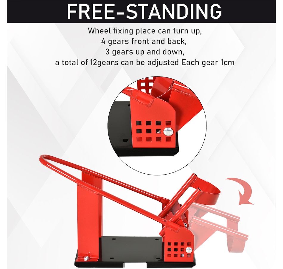 Image 993053_ALTMORE5.jpg, Product 993-053 / Price $62.99, HOMCOM Motorcycle Wheel Chock, 990 lbs Capacity with 12 Adjustable Holes from HOMCOM on TSC.ca's Home & Garden department