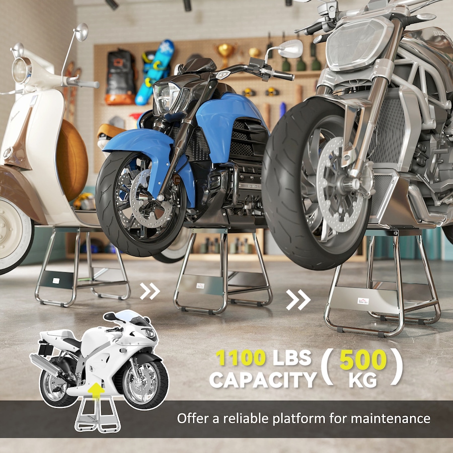 Image 993056_ALTMORE3.jpg, Product 993-056 / Price $69.99, HOMCOM Universal Dirt Bike Stand, 1100 lbs Detachable Motorcycle Stand Lift from HOMCOM on TSC.ca's Home & Garden department