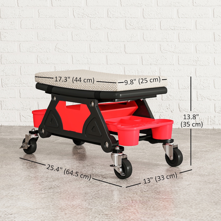 Image 993060_ALTMORE2.jpg, Product 993-060 / Price $69.99, HOMCOM Rolling Mechanic Stool, 300 LBS Capacity Garage Stool, Grey from HOMCOM on TSC.ca's Home & Garden department
