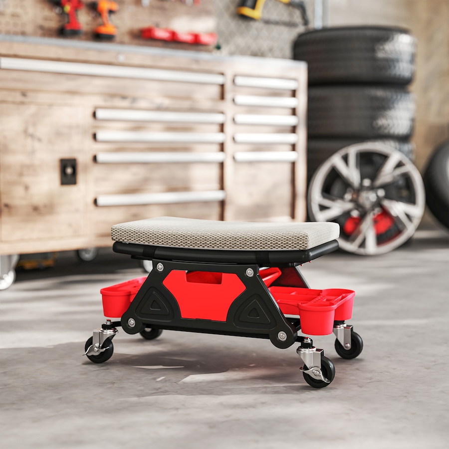 Image 993060_ALTMORE8.jpg, Product 993-060 / Price $69.99, HOMCOM Rolling Mechanic Stool, 300 LBS Capacity Garage Stool, Grey from HOMCOM on TSC.ca's Home & Garden department
