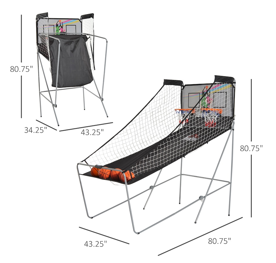 Image 993064_ALTMORE2.jpg, Product 993-064 / Price $158.99, HOMCOM Double Shots Arcade Basketball System Foldable Two Player Basketball from HOMCOM on TSC.ca's Home & Garden department