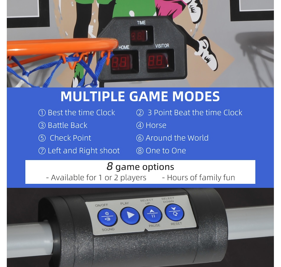 Image 993064_ALTMORE3.jpg, Product 993-064 / Price $158.99, HOMCOM Double Shots Arcade Basketball System Foldable Two Player Basketball from HOMCOM on TSC.ca's Home & Garden department