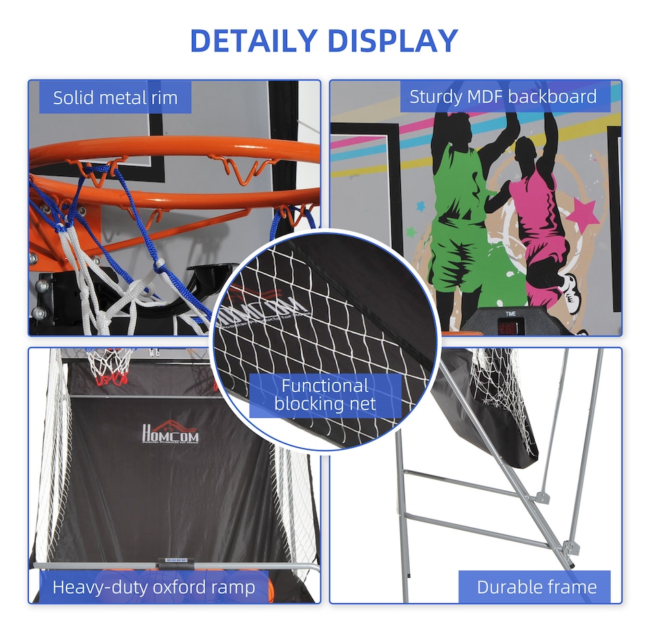 Image 993064_ALTMORE5.jpg, Product 993-064 / Price $158.99, HOMCOM Double Shots Arcade Basketball System Foldable Two Player Basketball from HOMCOM on TSC.ca's Home & Garden department