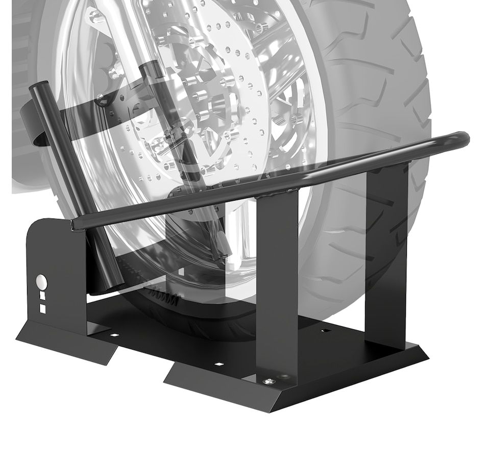 Image 993067.jpg, Product 993-067 / Price $69.99, HOMCOM Motorcycle Wheel Chock, 1800 lbs Motorcycle Wheel Stand, Black from HOMCOM on TSC.ca's Home & Garden department