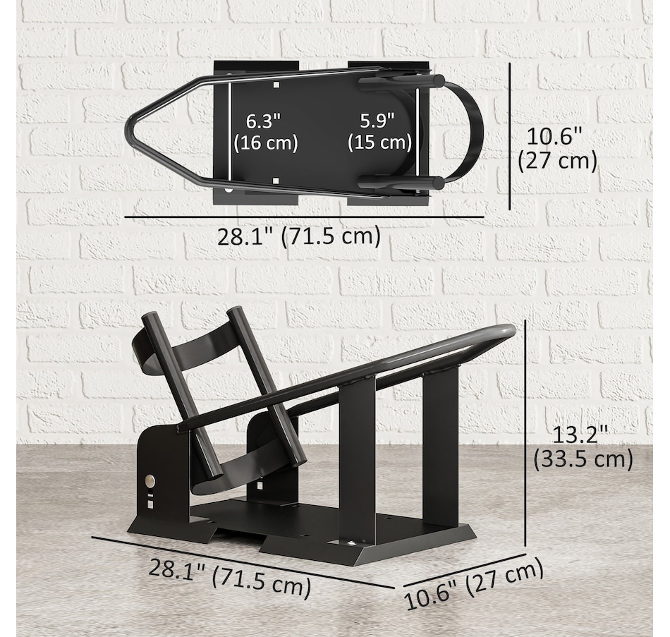 Image 993067_ALTMORE9.jpg, Product 993-067 / Price $69.99, HOMCOM Motorcycle Wheel Chock, 1800 lbs Motorcycle Wheel Stand, Black from HOMCOM on TSC.ca's Home & Garden department