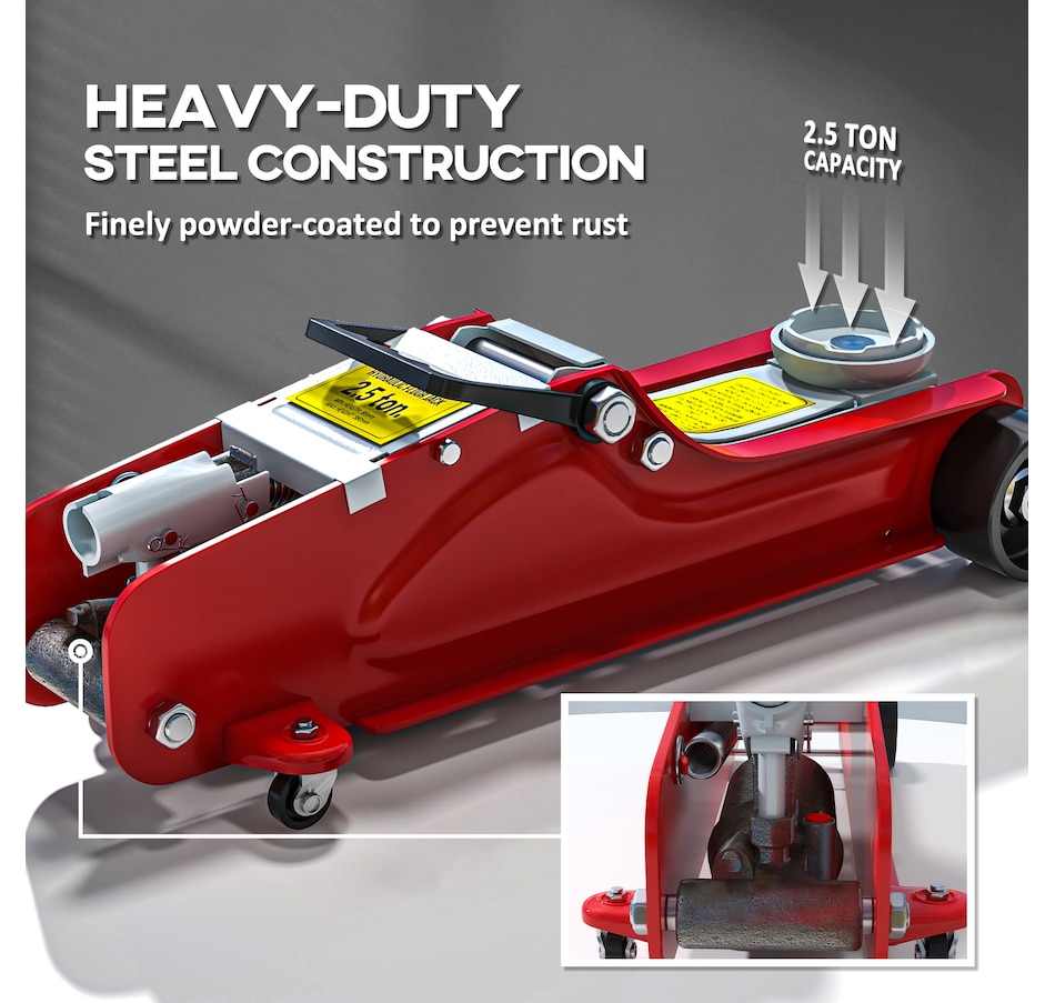Image 993074_ALTMORE4.jpg, Product 993-074 / Price $119.99, HOMCOM Hydraulic Low Profile Jack 3.1"-15" 2.5 Ton Racing Floor Jack, Red from HOMCOM on TSC.ca's Home & Garden department