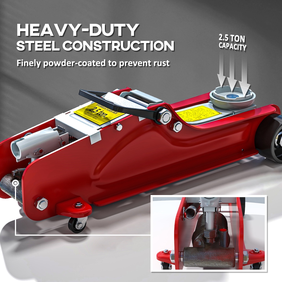 Image 993074_ALTMORE4.jpg, Product 993-074 / Price $94.99, HOMCOM Hydraulic Low Profile Jack 3.1"-15" 2.5 Ton Racing Floor Jack, Red from HOMCOM on TSC.ca's Home & Garden department