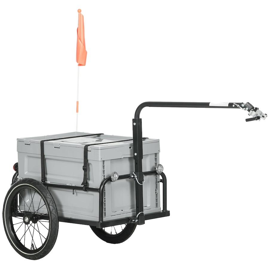 Image 993079.jpg, Product 993-079 / Price $155.99, Aosom Bicycle Cargo Trailer Bike Wagon with Removable Storage Box, Grey from Aosom on TSC.ca's Home & Garden department