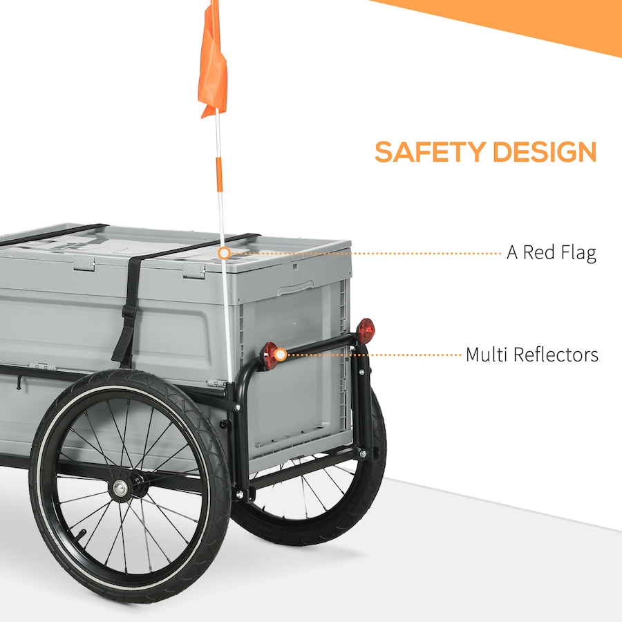Image 993079_ALTMORE5.jpg, Product 993-079 / Price $155.99, Aosom Bicycle Cargo Trailer Bike Wagon with Removable Storage Box, Grey from Aosom on TSC.ca's Home & Garden department