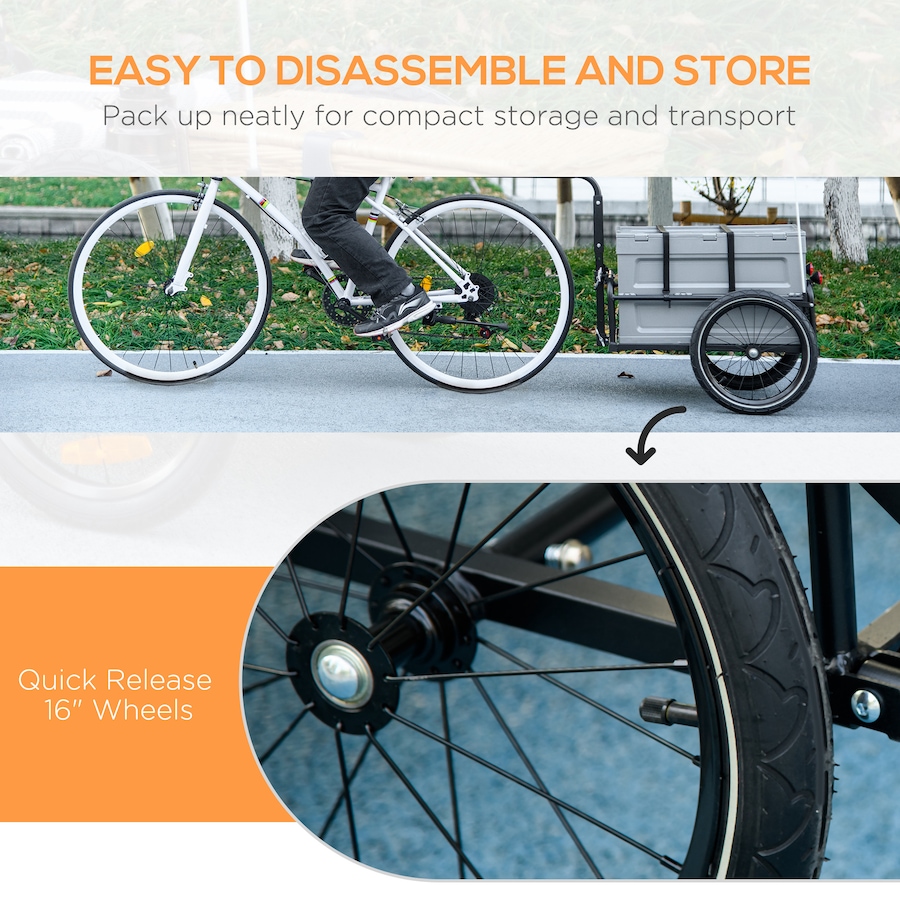 Image 993079_ALTMORE6.jpg, Product 993-079 / Price $155.99, Aosom Bicycle Cargo Trailer Bike Wagon with Removable Storage Box, Grey from Aosom on TSC.ca's Home & Garden department
