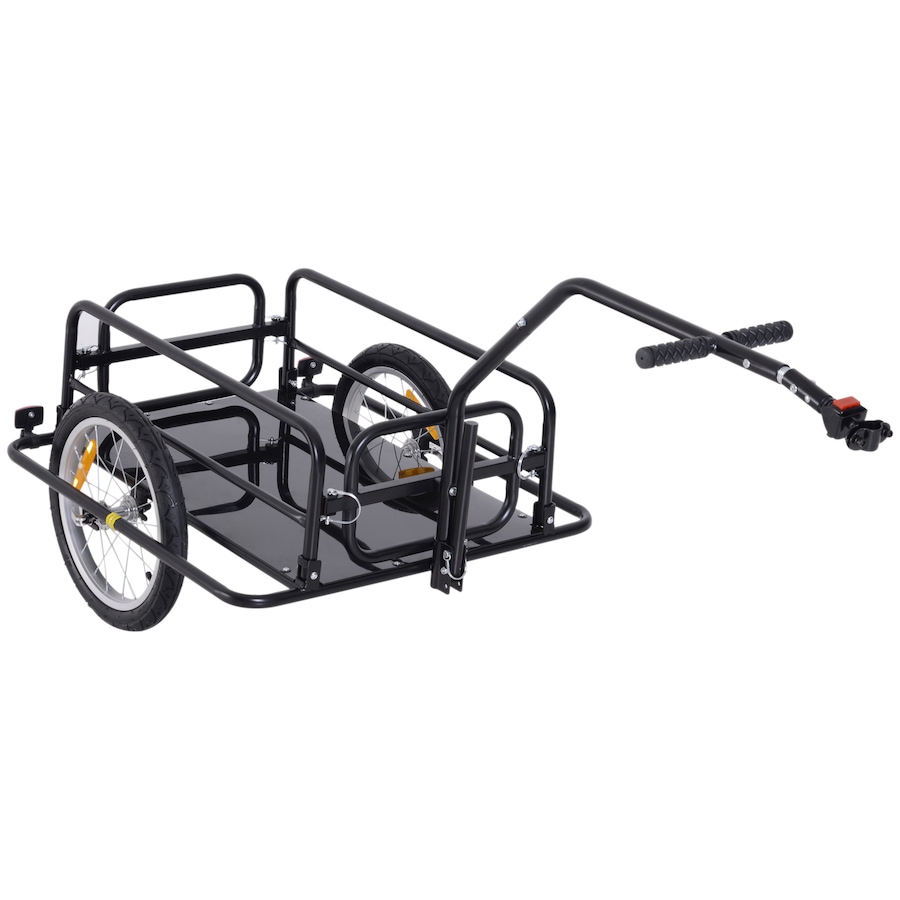 Image 993084.jpg, Product 993-084 / Price $169.99, Aosom Folding Bicycle Cargo Trailer Utility Bike Trailer Cart Garden Luggage Travel Carrier Patio Tool with Hitch Heavy Duty Black from Aosom on TSC.ca's Home & Garden department