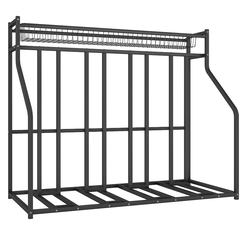 Image 993090.jpg, Product 993-090 / Price $119.99, Soozier 4 Bicycle Bike Stand, Floor Bike Storage Rack with Basket, Hooks from Soozier on TSC.ca's Home & Garden department