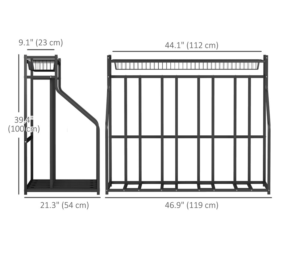 Image 993090_ALTMORE2.jpg, Product 993-090 / Price $119.99, Soozier 4 Bicycle Bike Stand, Floor Bike Storage Rack with Basket, Hooks from Soozier on TSC.ca's Home & Garden department