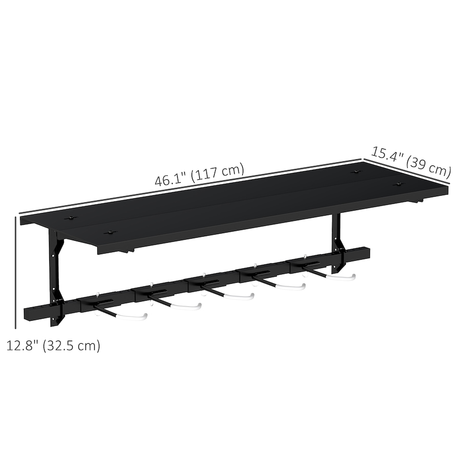 Image 993091_ALTMORE2.jpg, Product 993-091 / Price $34.99, Soozier Bike Rack for 5 Bikes, Bicycle Rack with Shelf and 5 Hooks from Soozier on TSC.ca's Home & Garden department