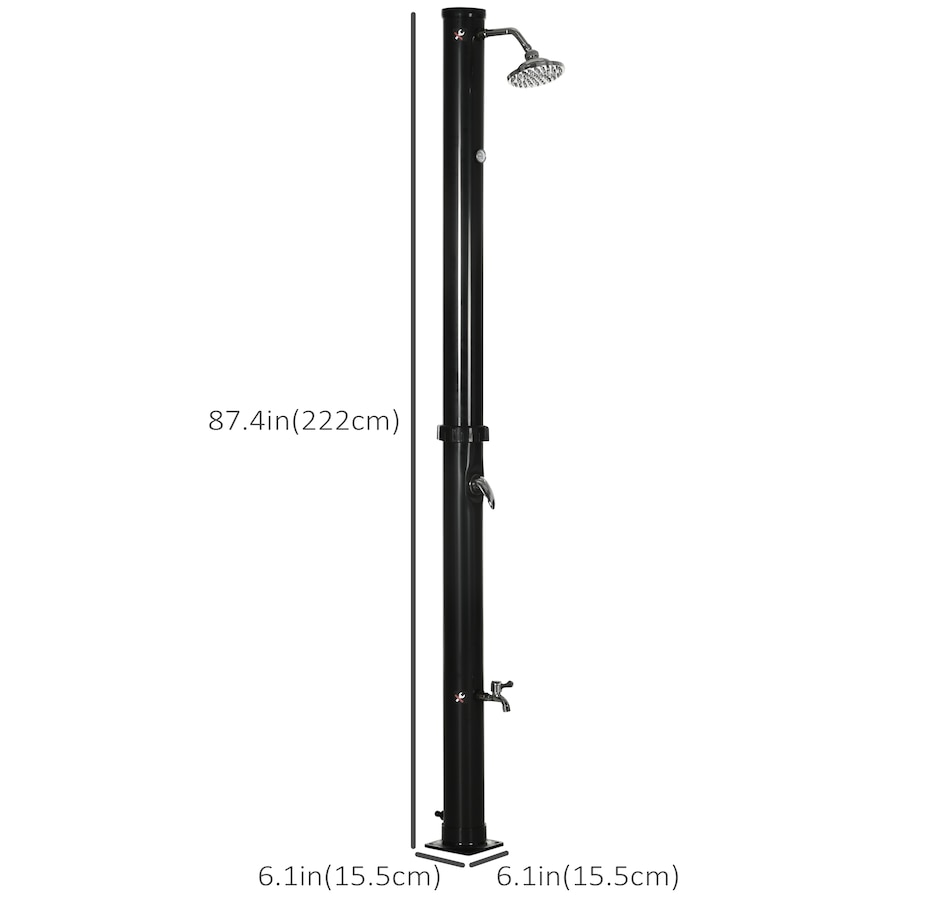 Image 993096_ALTMORE2.jpg, Product 993-096 / Price $159.99, Outsunny 7.3FT 5.3 Gallon Solar Heated Shower from Outsunny on TSC.ca's Health & Fitness department