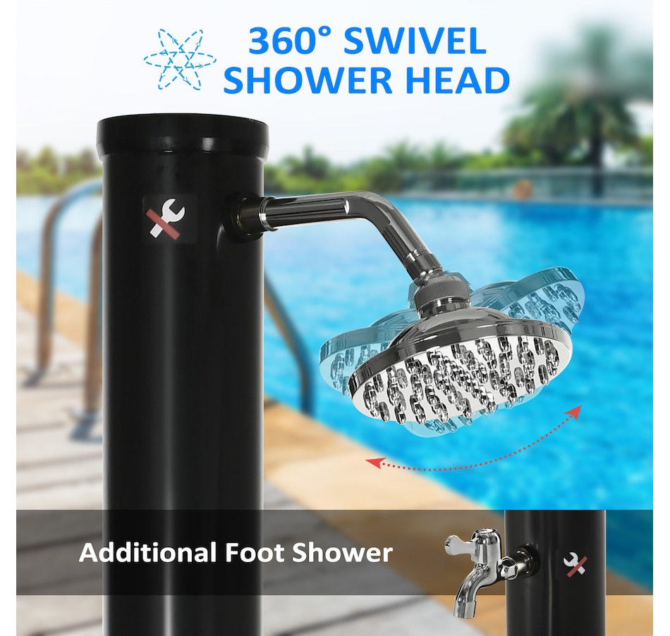Image 993096_ALTMORE5.jpg, Product 993-096 / Price $159.99, Outsunny 7.3FT 5.3 Gallon Solar Heated Shower from Outsunny on TSC.ca's Health & Fitness department