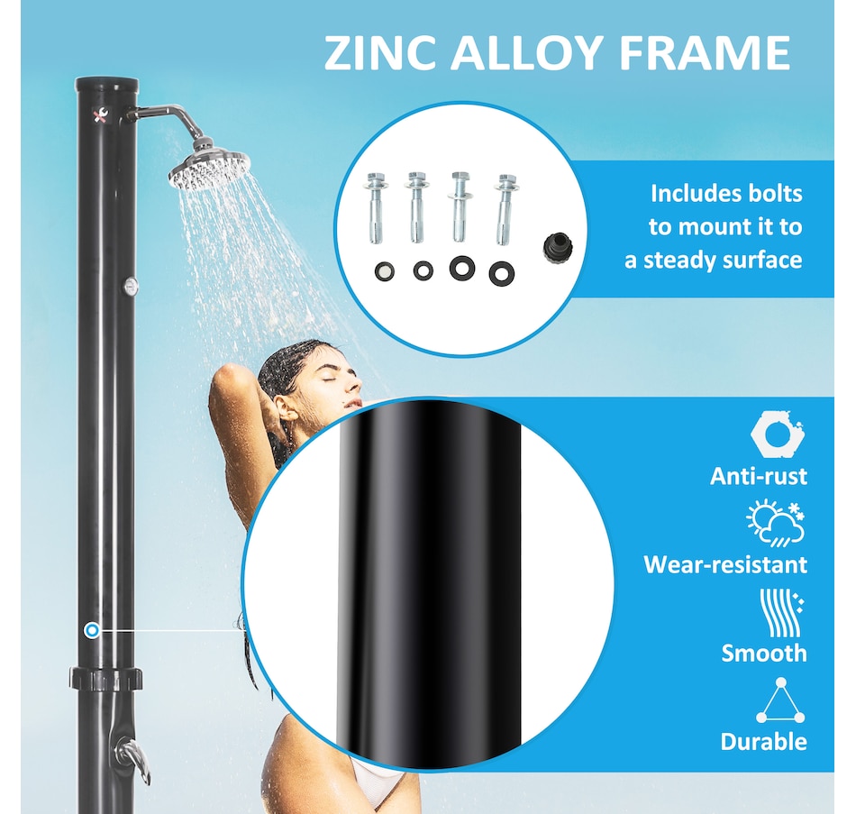 Image 993096_ALTMORE6.jpg, Product 993-096 / Price $159.99, Outsunny 7.3FT 5.3 Gallon Solar Heated Shower from Outsunny on TSC.ca's Health & Fitness department