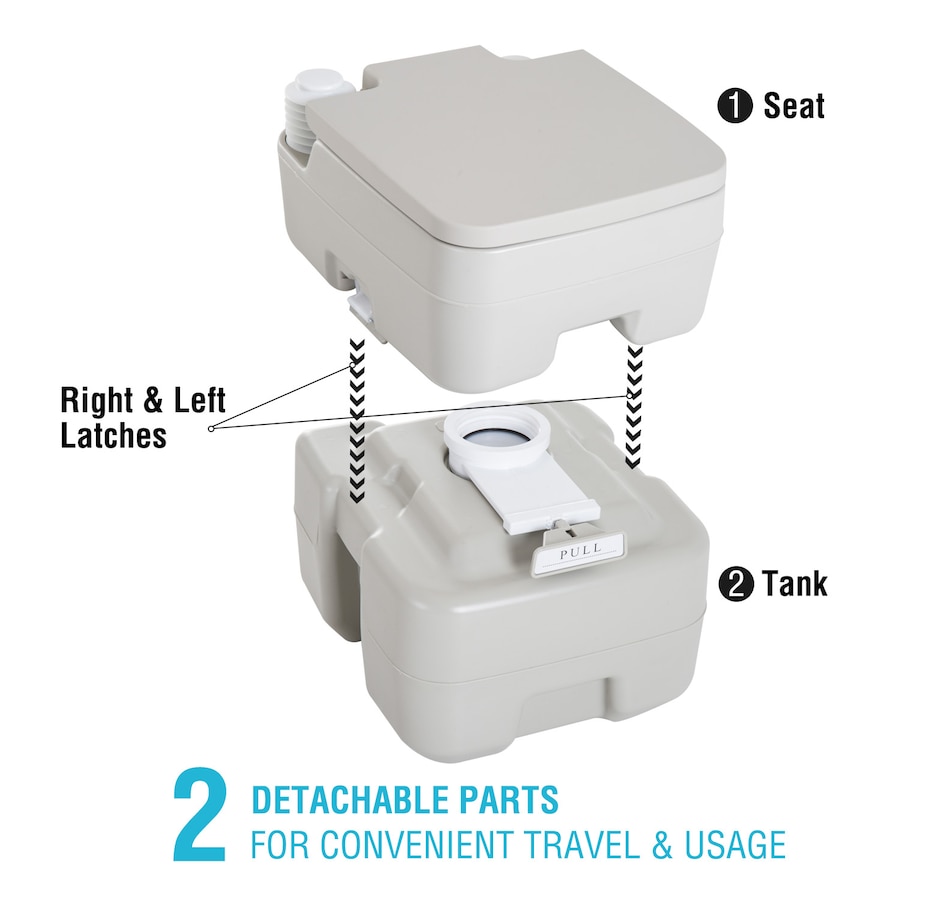 Image 993098_ALTMORE4.jpg, Product 993-098 / Price $109.99, Kleankin Outdoor Portable Travel Toilet Detachable Flushable Tank from HOMCOM on TSC.ca's Health & Fitness department
