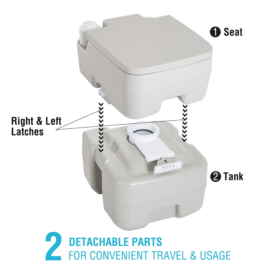 Image 993098_ALTMORE4.jpg, Product 993-098 / Price $108.99, Kleankin Outdoor Portable Travel Toilet Detachable Flushable Tank from HOMCOM on TSC.ca's Health & Fitness department