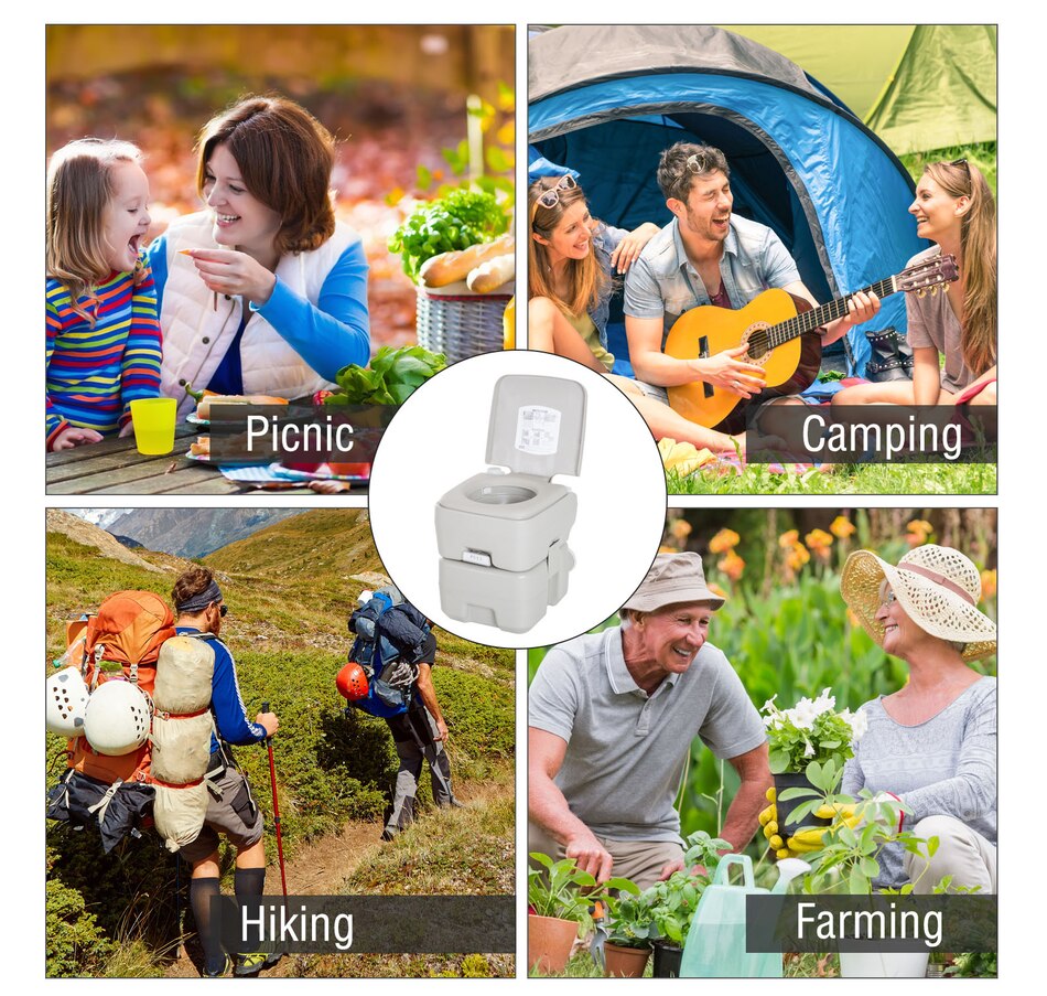 Image 993098_ALTMORE6.jpg, Product 993-098 / Price $109.99, Kleankin Outdoor Portable Travel Toilet Detachable Flushable Tank from HOMCOM on TSC.ca's Health & Fitness department