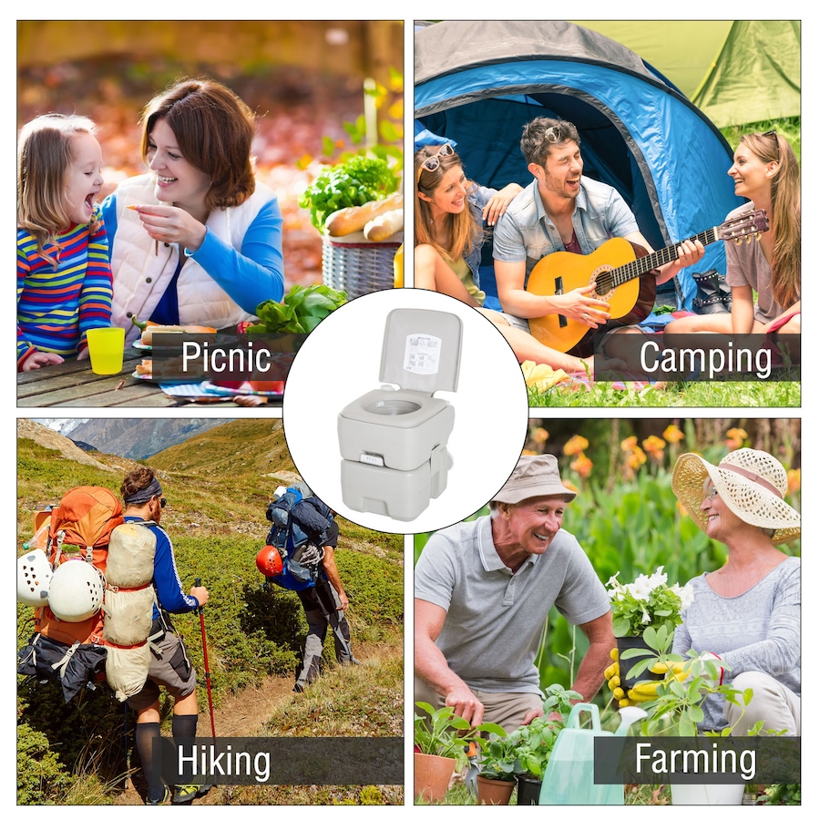 Image 993098_ALTMORE6.jpg, Product 993-098 / Price $108.99, Kleankin Outdoor Portable Travel Toilet Detachable Flushable Tank from HOMCOM on TSC.ca's Health & Fitness department