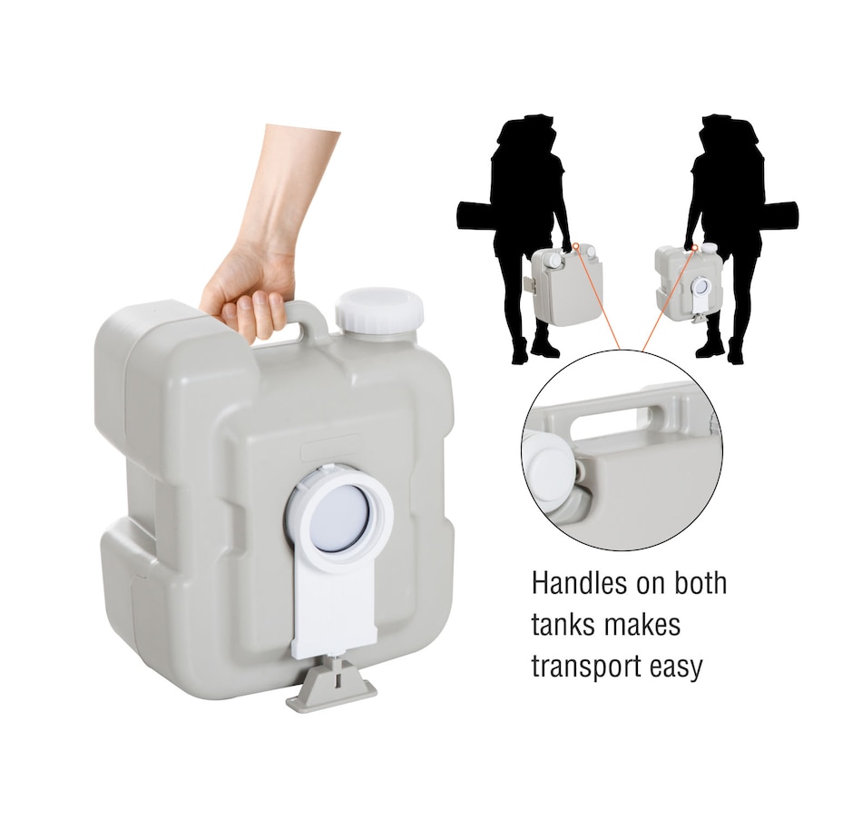 Image 993098_ALTMORE7.jpg, Product 993-098 / Price $109.99, Kleankin Outdoor Portable Travel Toilet Detachable Flushable Tank from HOMCOM on TSC.ca's Health & Fitness department